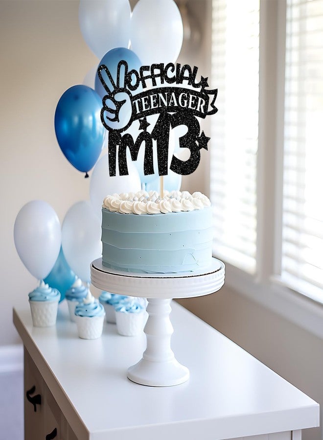 SVM CRAFT زينة كعكة SVM CRAFT®، زينة كعكة رسمية للمراهقين "عمري 13 عامًا"، زينة حفلة عيد ميلاد رائعة للأولاد، زينة عيد ميلاد مضحكة للمراهقين، زينة كعكة عيد ميلاد سعيد 13 باللون الأسود اللامع - Image 5